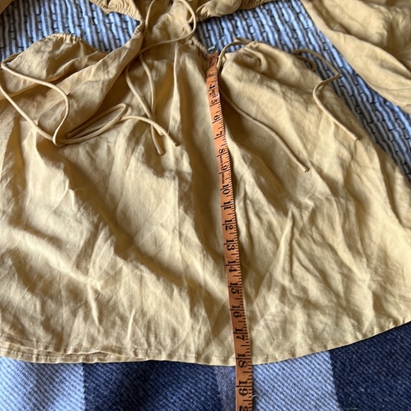Mustard cut-out puff sleeve dress, M, 12th Tribe - Picture 4 of 8